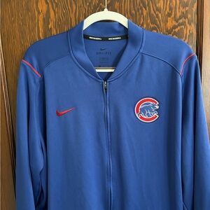 Nike Men's Cubs Blue Varsity Jacket with Red Accents